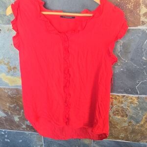 T Tahari Women's Vibrant Red Blouse